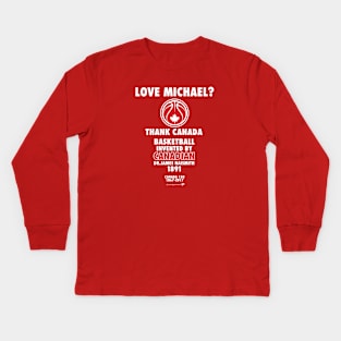 Canada150basketball/Michael Kids Long Sleeve T-Shirt